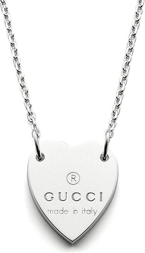 gucci sterling silver coin necklace|heart necklace with Gucci trademark.